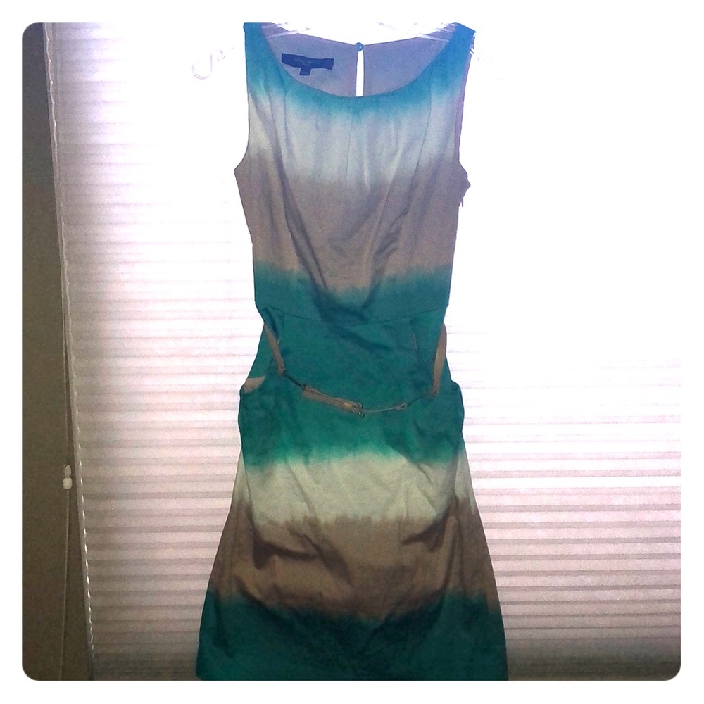 Fab  tri-colored dress w/pockets and belt